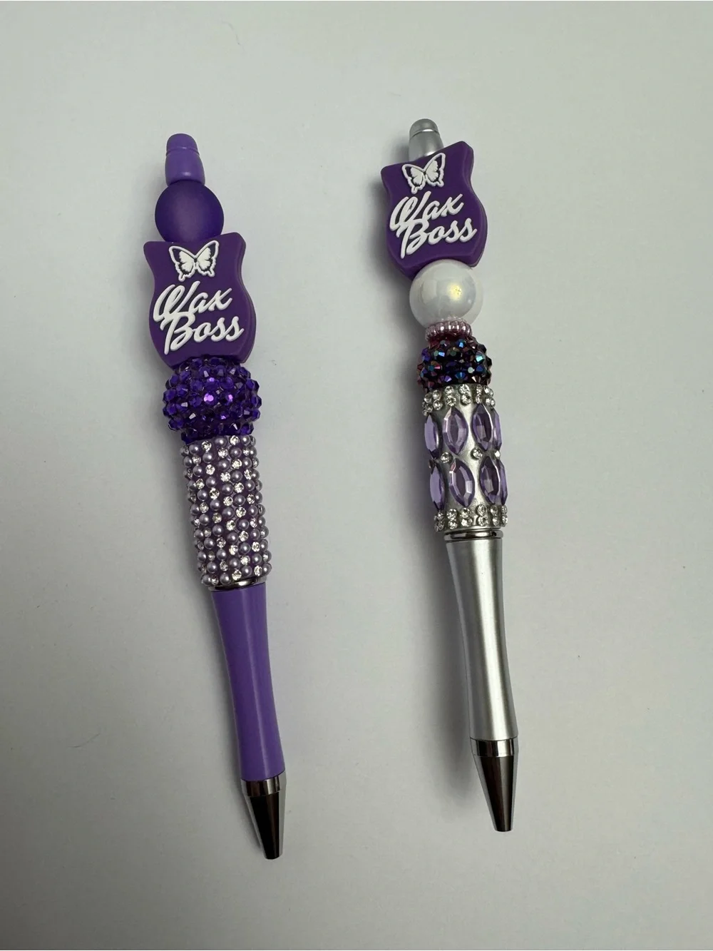 Wax Boss Purple Beaded Glam Ballpoint Pen - Set of 2